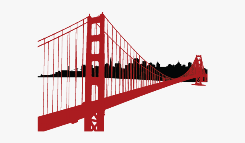 Golden Gate Bridge Silhouette Png, Transparent Png