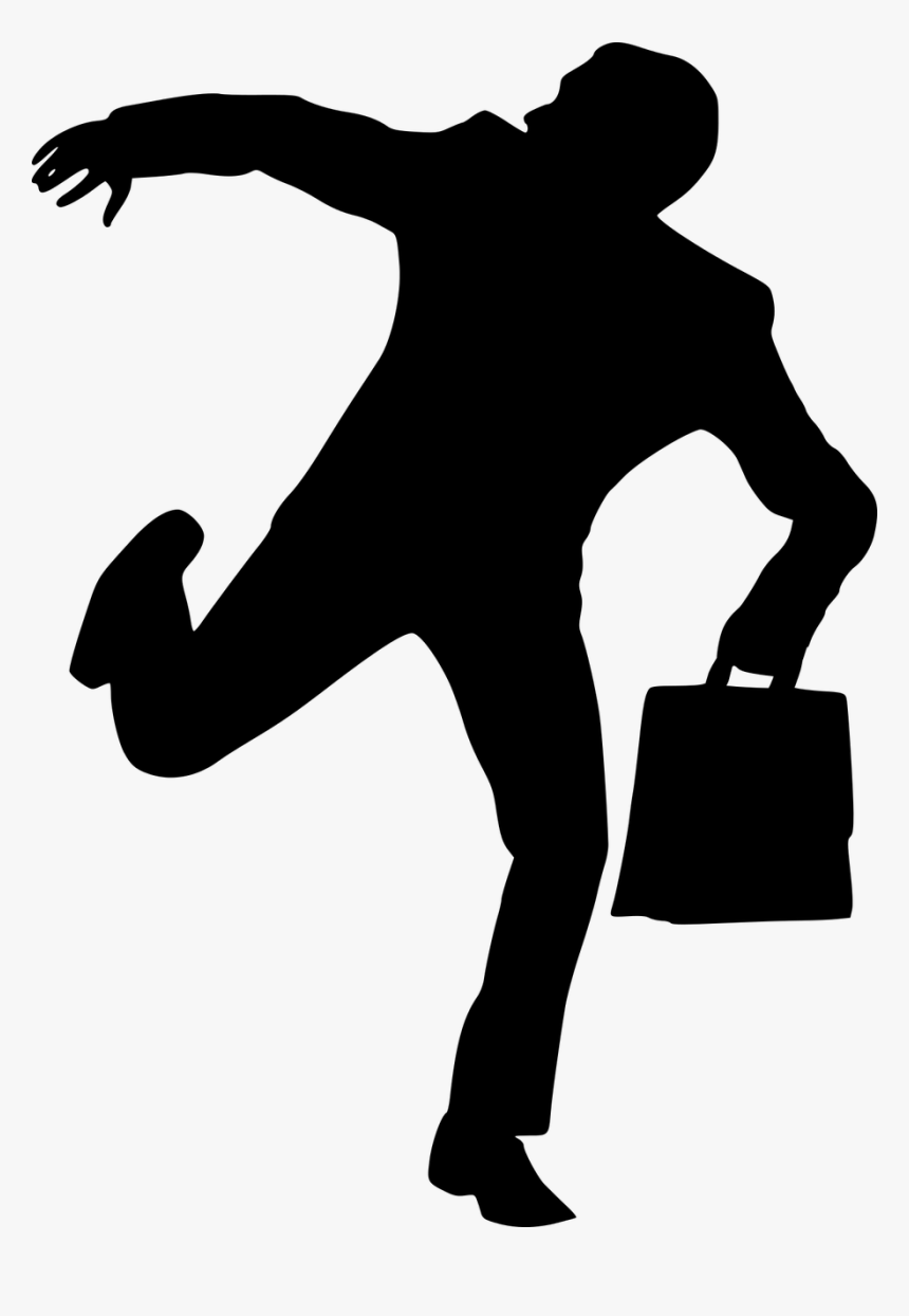 Silhouette, Business Man, Running, Risk, Fear, Loss, HD Png Download