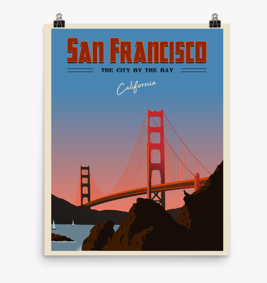 Golden Gate Bridge Silhouette Png, Transparent Png