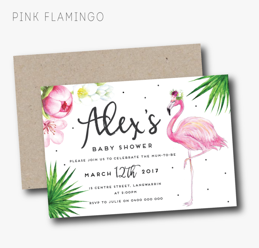Pink Flamingo Invitation Set, HD Png Download