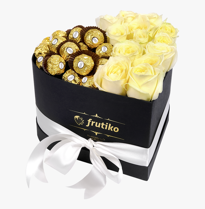 Heart Box White Rose Ferrero Rocher, HD Png Download
