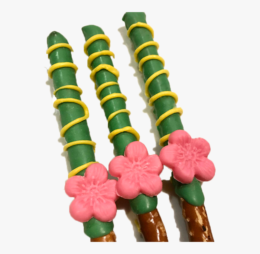 Pink Flamingo Chocolate Covered Pretzel Rods With Flower,, HD Png Download