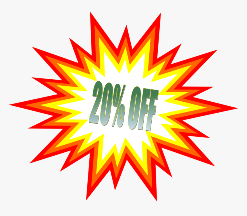 20 Percent Off Multicolor Starburst, HD Png Download