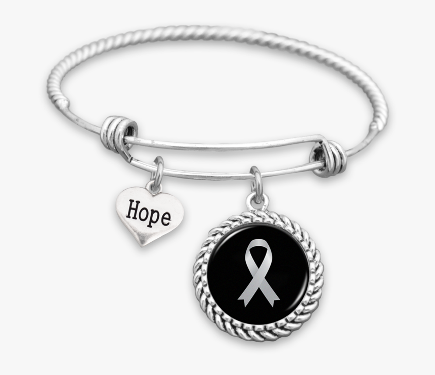 Lung Cancer Awareness Ribbon Hope Charm Bracelet, HD Png Download