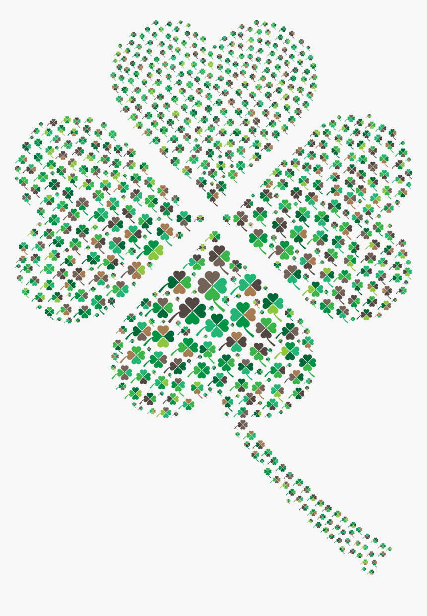 Green Four Leaf Clover Fractal No Background Clip Arts, HD Png Download