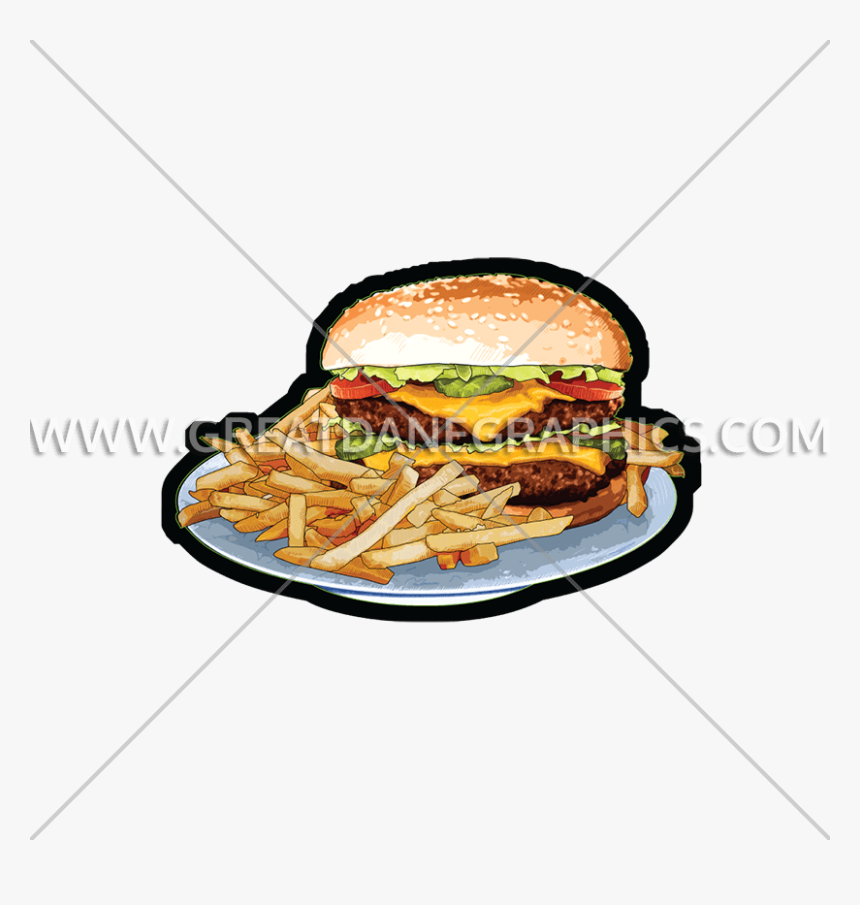 Burger And Fries Png, Transparent Png