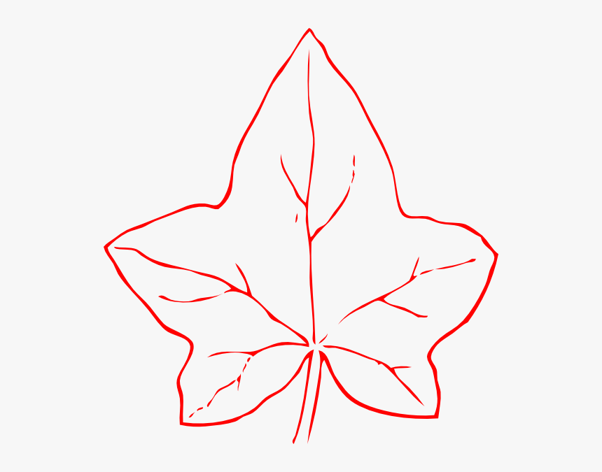 Leaf Red Outline Clip Art At Clker, HD Png Download
