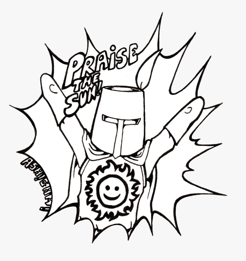 Praise The Sun Lineart By Ashigami, HD Png Download