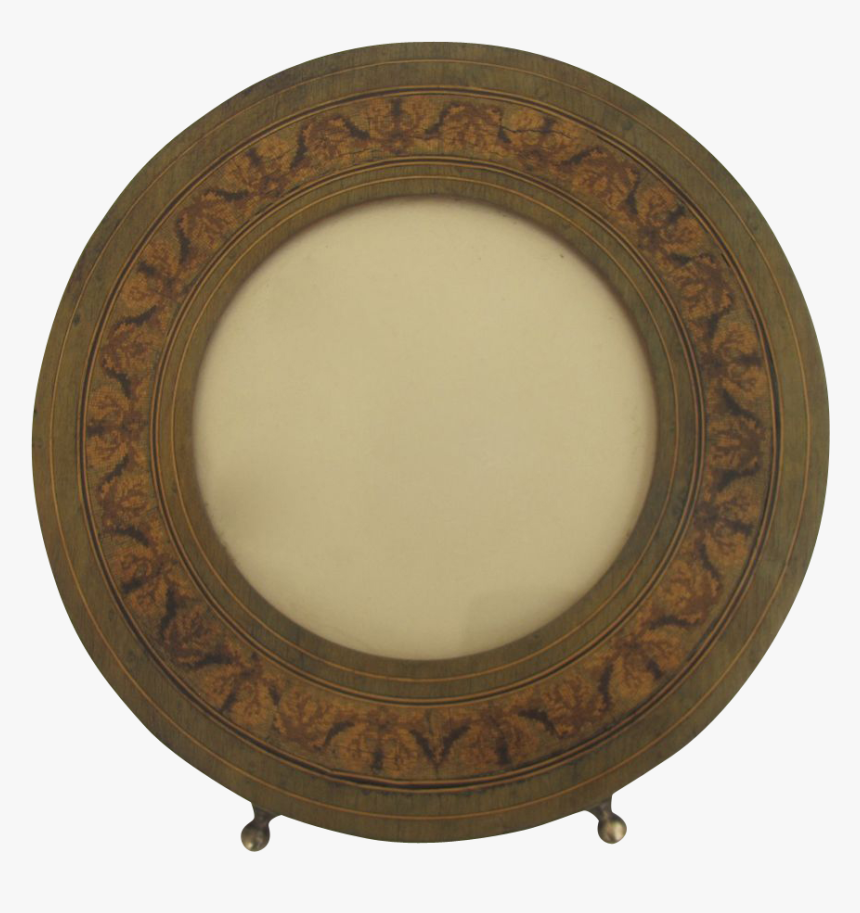 Vintage Olive Wood Round Inlaid Frame From Blacktulip, HD Png Download