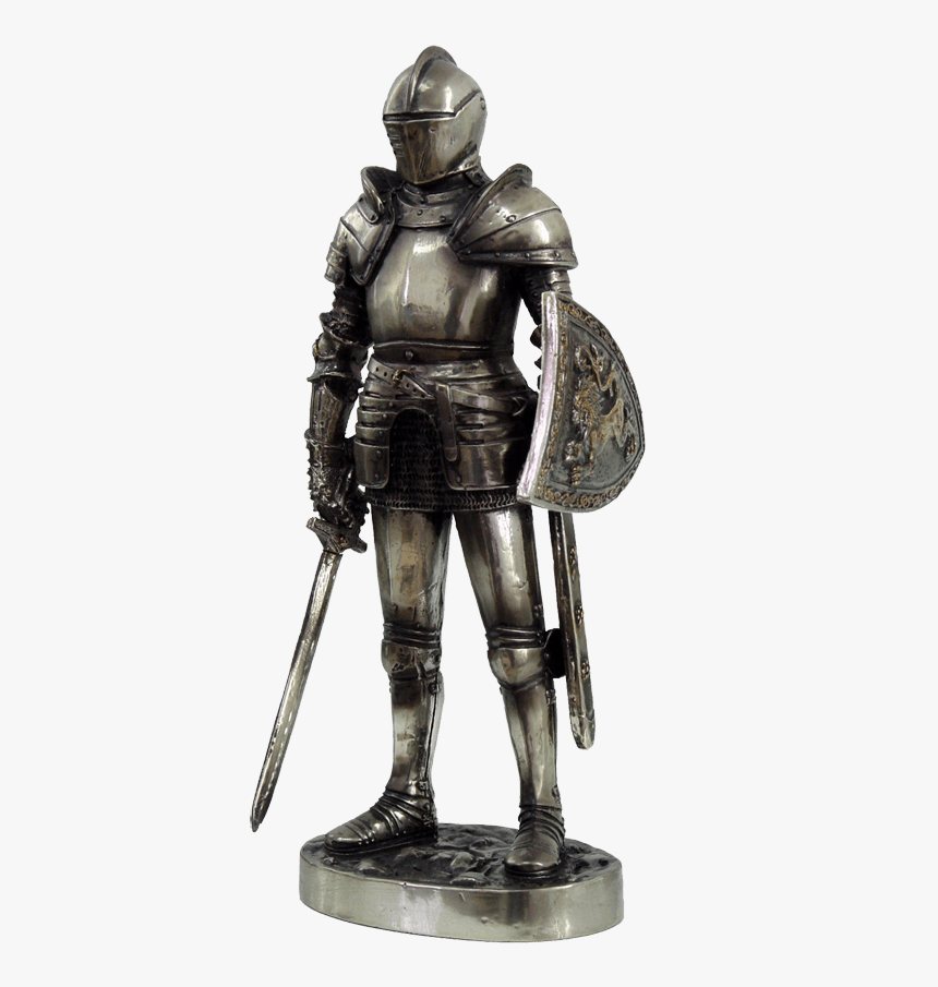 Medieval Knight With Sword And Shield Statue, HD Png Download