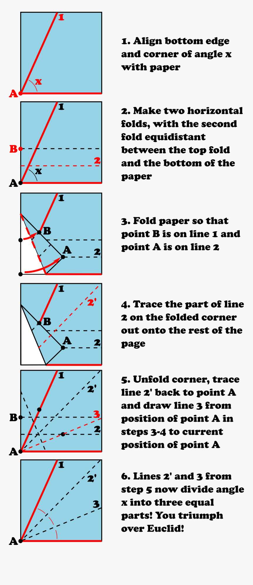 Origami Trisect Angle, HD Png Download