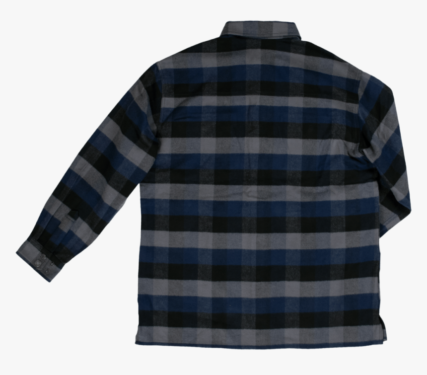 Tough Duck Flannel Overshirt Navy Plaid Back View Ws04, HD Png Download