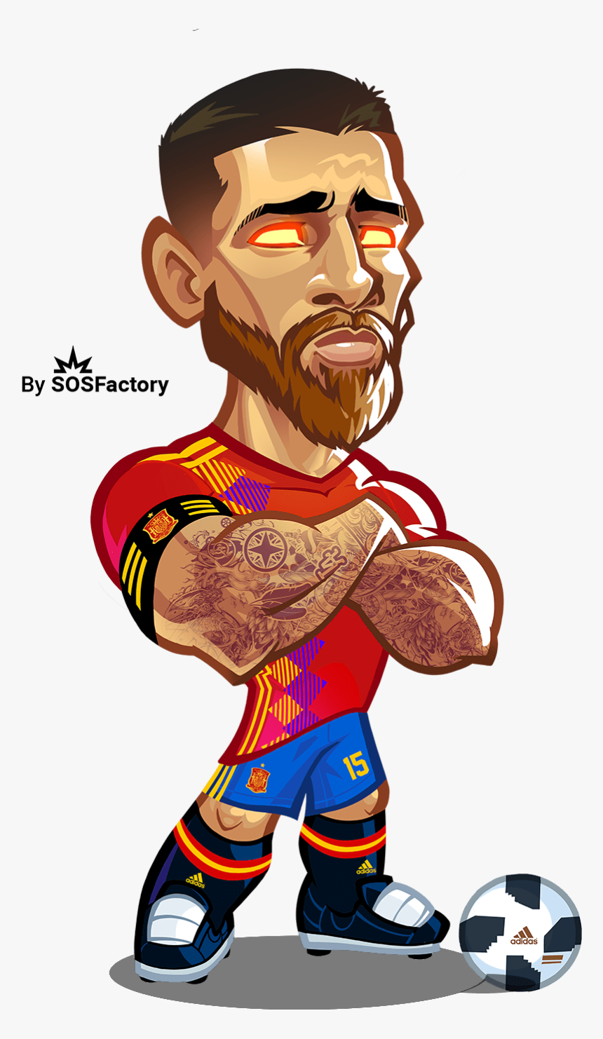 Sergio Ramos Caricature, HD Png Download