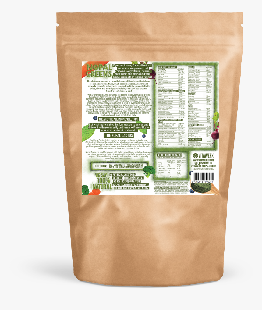 Nopal Greens, Lemon/lime 250g, HD Png Download