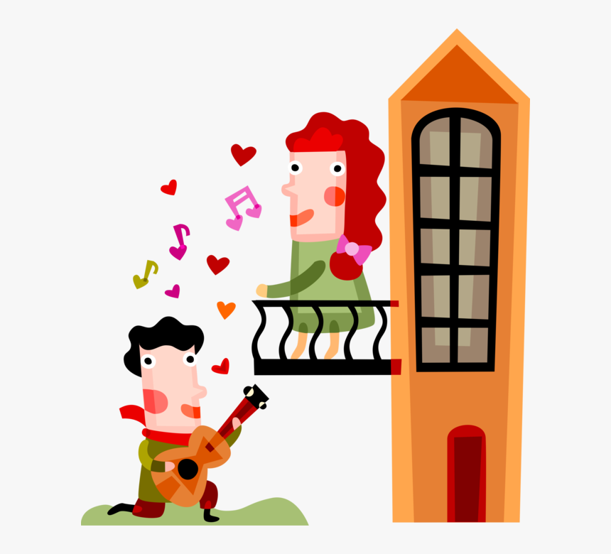 Vector Illustration Of Star-crossed Lovers Romeo Serenades, HD Png Download