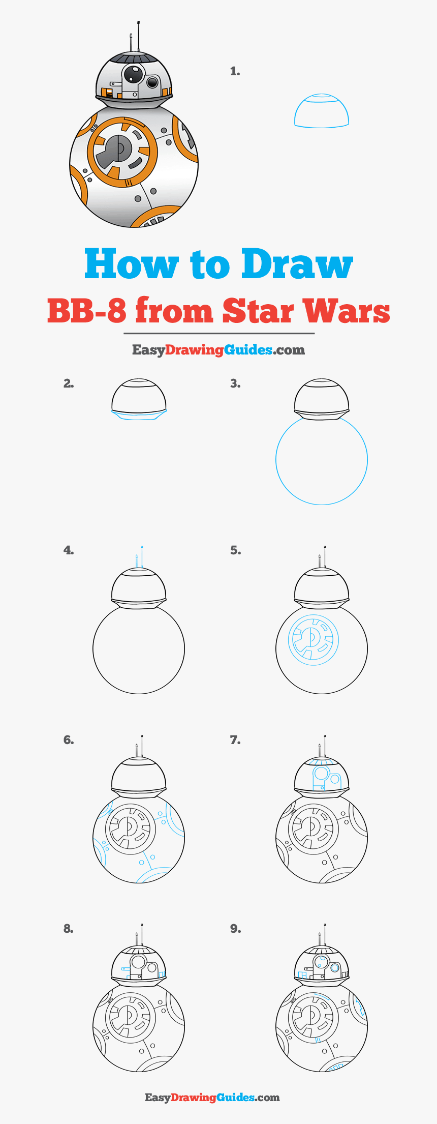How To Draw Bb-8 From Star Wars, HD Png Download