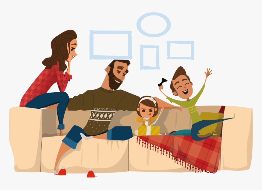 Clip Art Sitting On Couch Watching Tv Eating Cheetos, HD Png Download