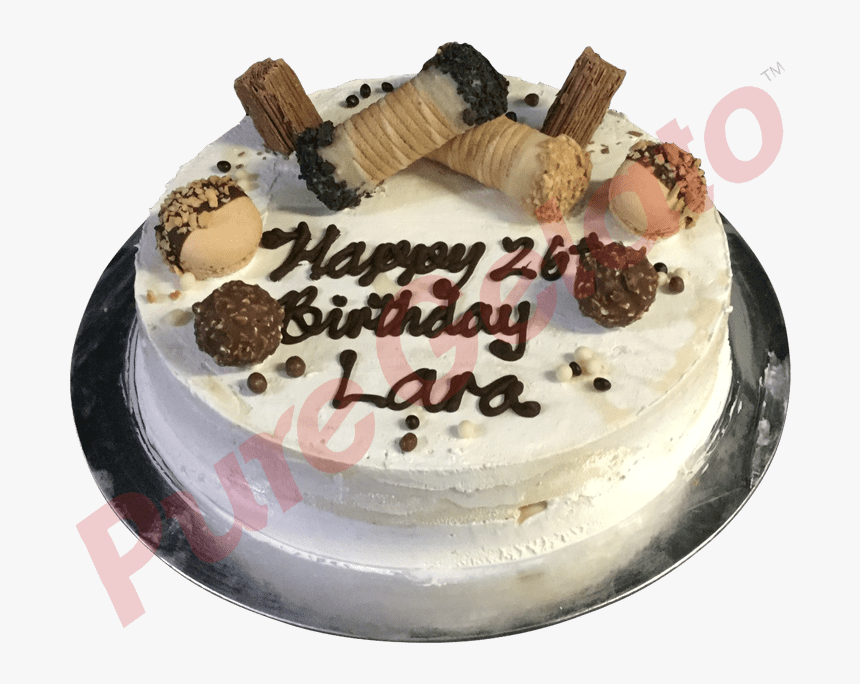 Cannoli Gelato Cake Naked With Choc Cluster Macaroons, HD Png Download