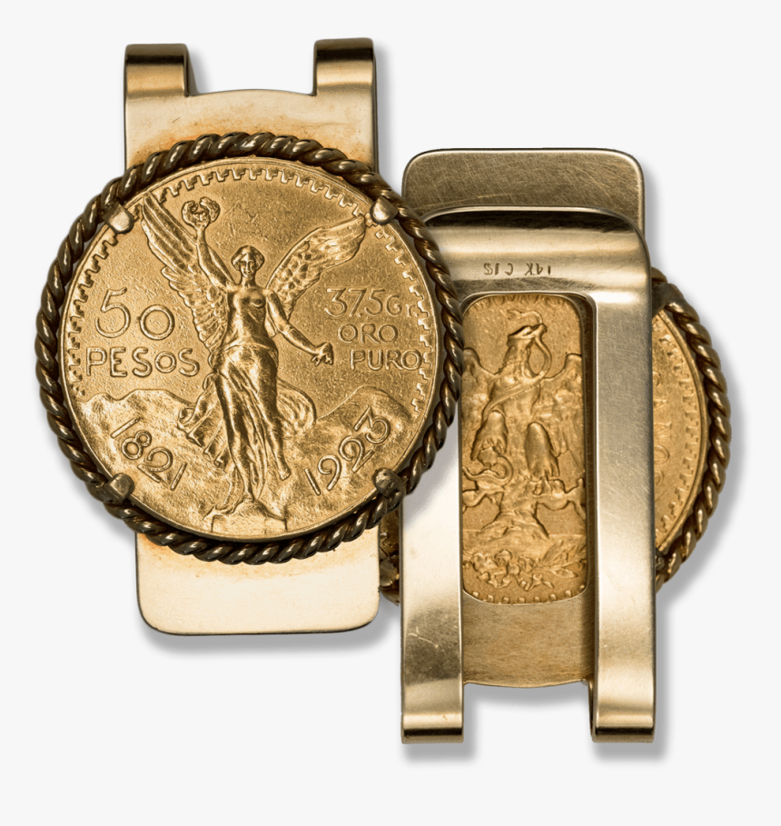 1923 Mexico $50 Peso Gold Money Clip, HD Png Download