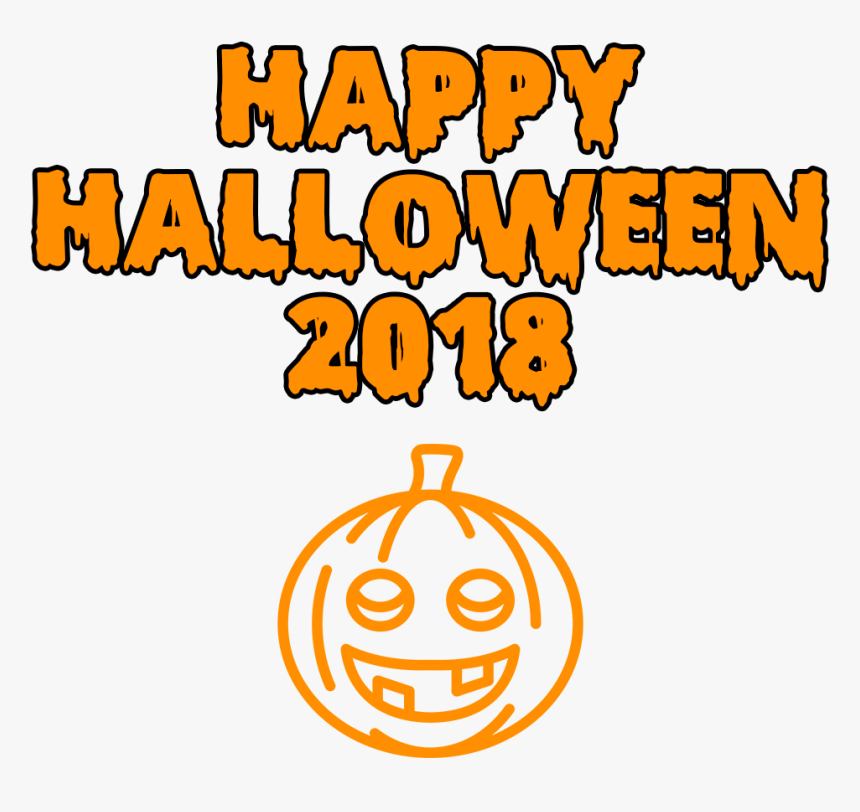 Happy Halloween 2018 Smiling Pumpkin Bloody Font, HD Png Download