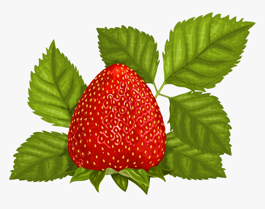 Strawberry With Leaves Png Clipart, Transparent Png