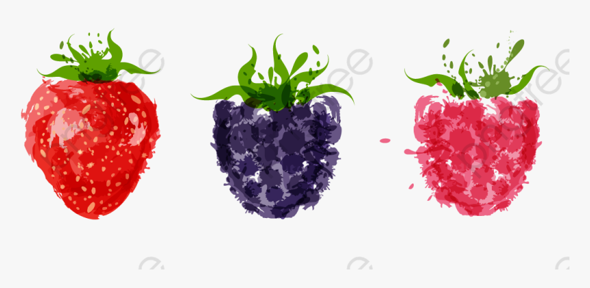 Strawberry Clipart Watercolor Cartoon, HD Png Download