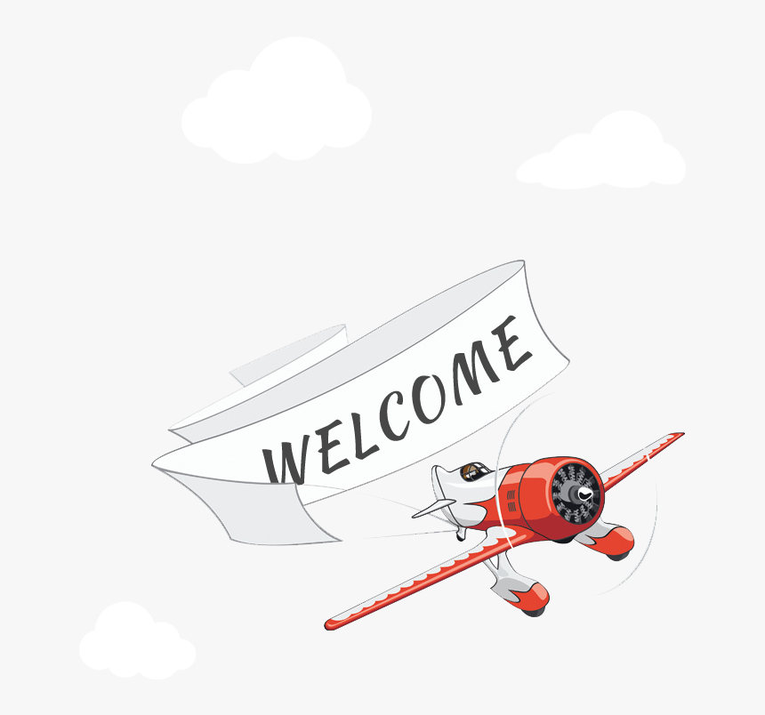 Graphic Of A Plane Towing A Banner With Welcome Written, HD Png Download