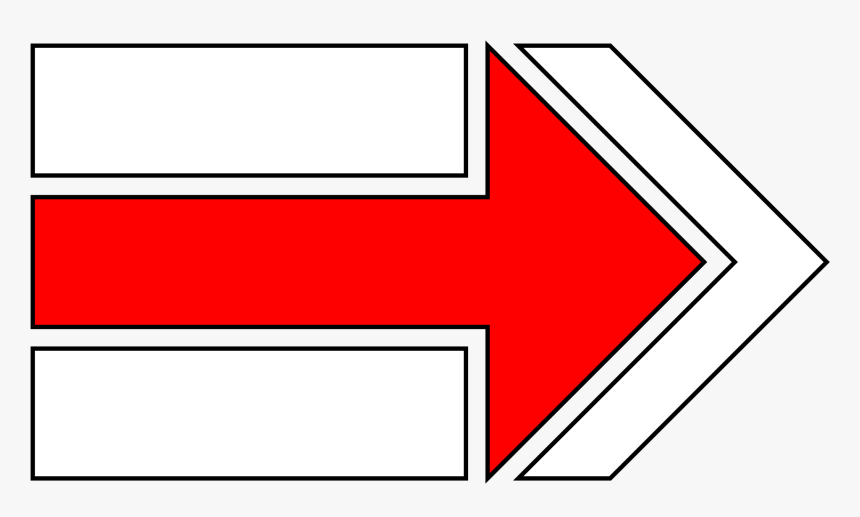 Stripe-marked Trail Red Arrow Right, HD Png Download