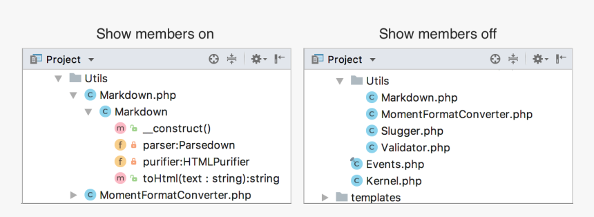 Show Class Members In The Project Tool Window, HD Png Download