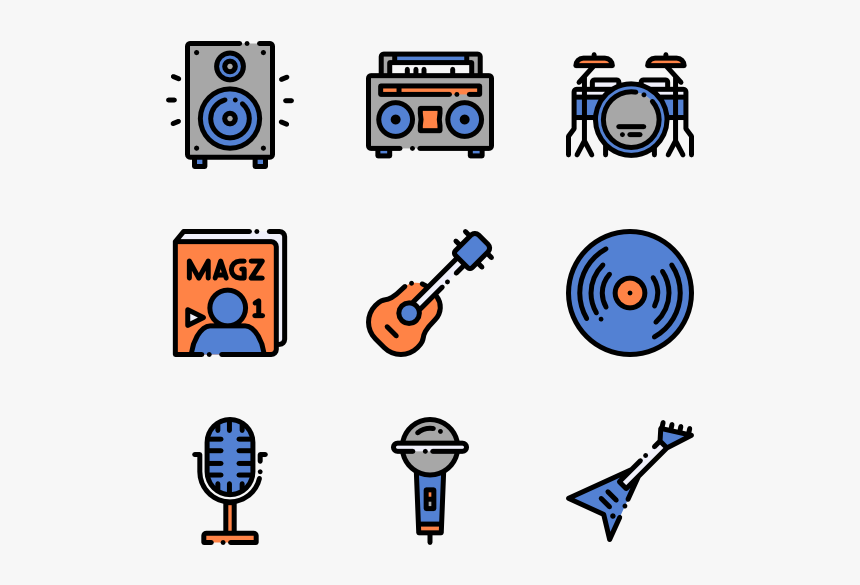 Colorful Guitar Png, Transparent Png