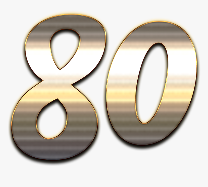 80 Number Wooden Png, Transparent Png