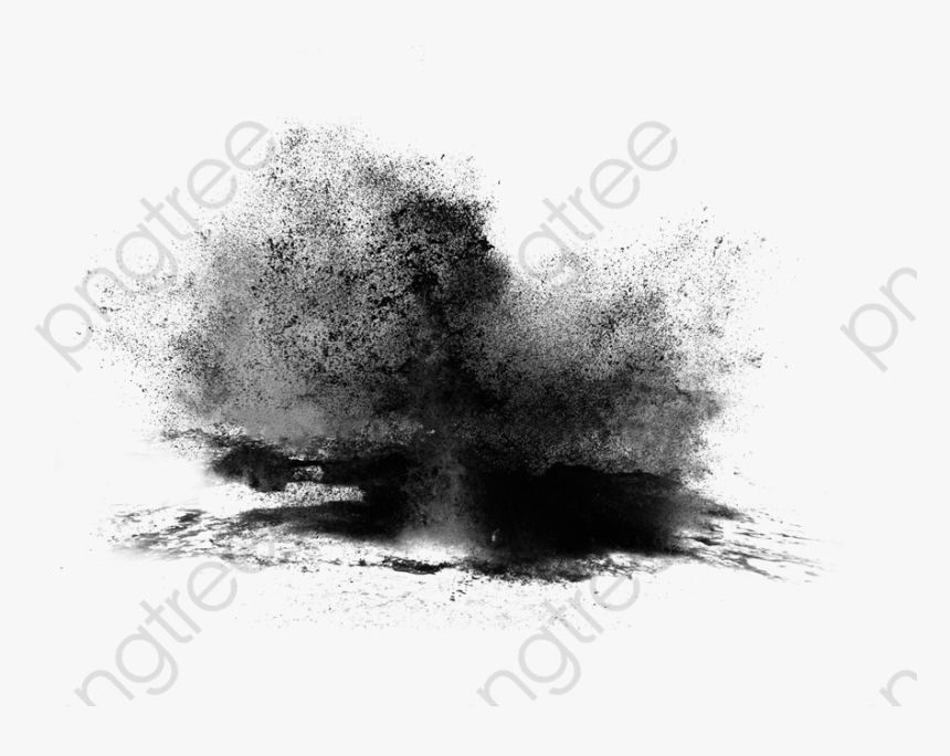 Black Powder Splashing Dust, HD Png Download