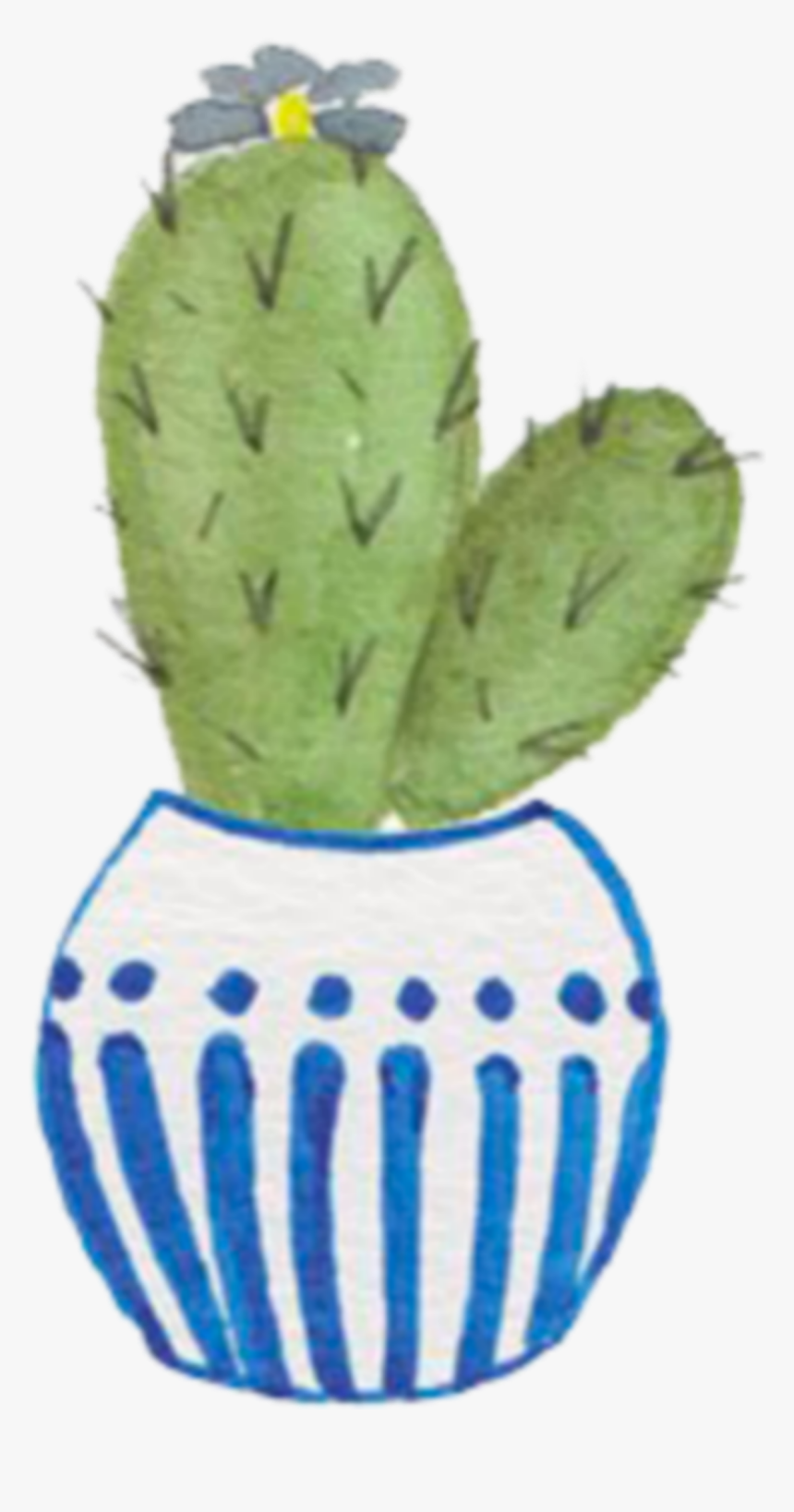 #ftestickers #watercolor #cactus #potted #cute, HD Png Download