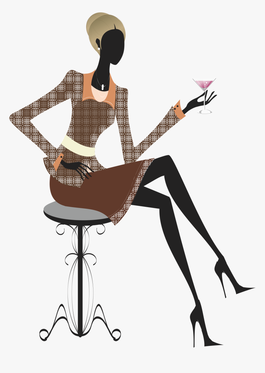 Silhouette Illustration Modern Woman, HD Png Download