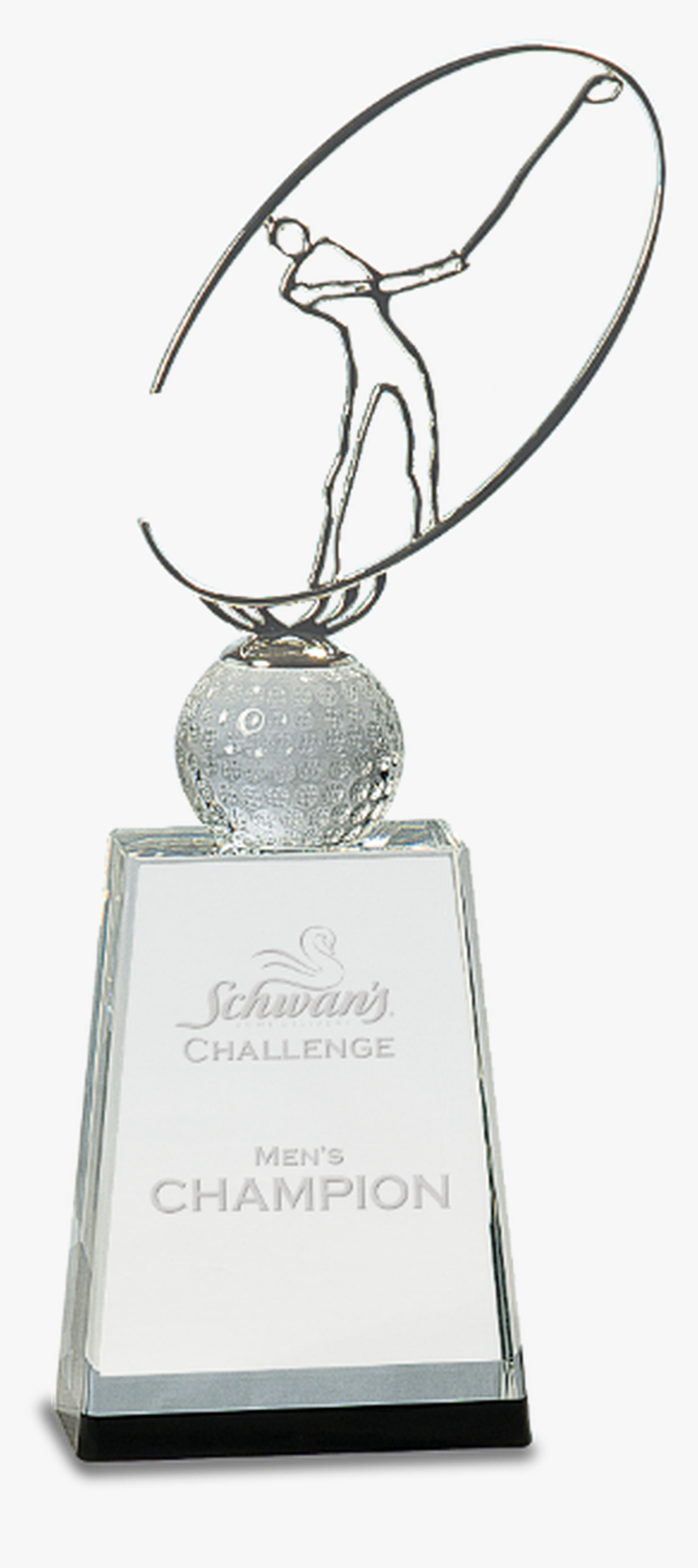 Silver Metal Golfer Silhouette On A Crystal Golf Ball, HD Png Download