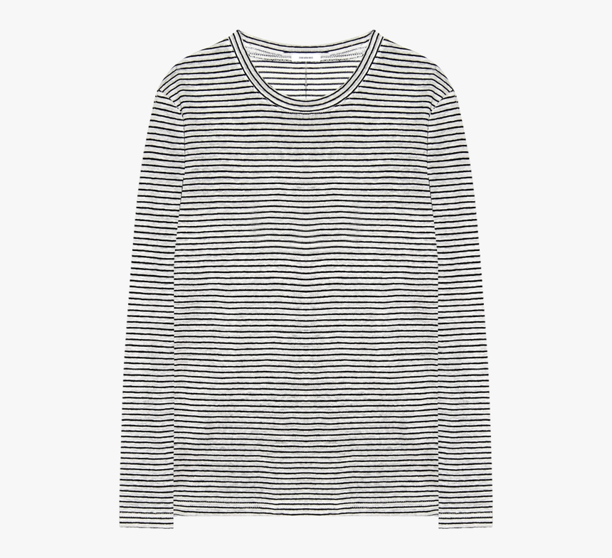 Luxe Linen Ls Tee, Black/white Stripe, HD Png Download