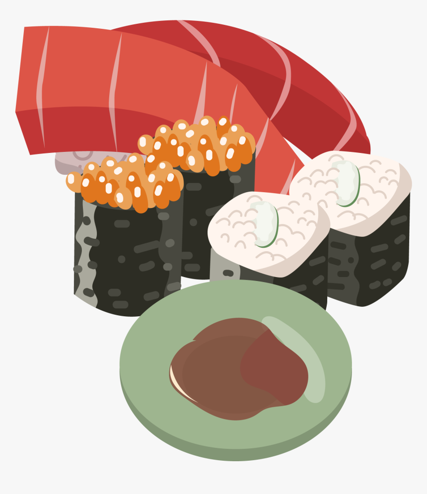 Sushi Salmon Caviar Cucumber Png And Vector Image, Transparent Png