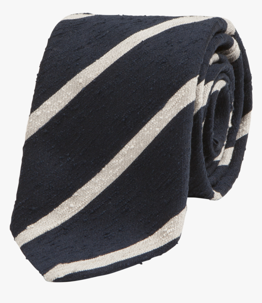 Navy White Stripe Shantung Tie 
 Title Navy White Stripe, HD Png Download