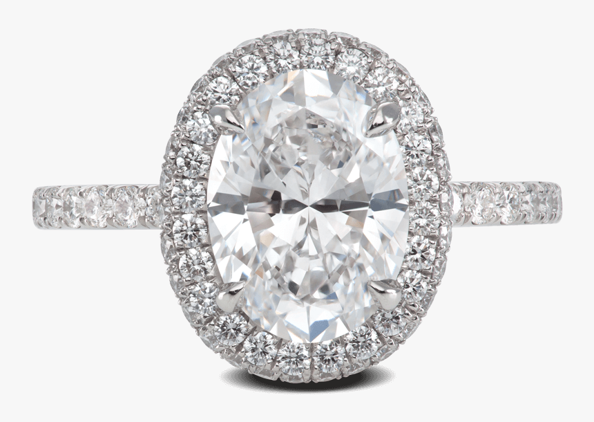 Ring Glamour Flush Platinum Halo Diamonds Steven Kirsch, HD Png Download