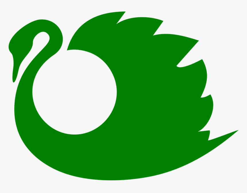 Green, Swans, Swimming, Bird, Artistic, Silhouette, HD Png Download