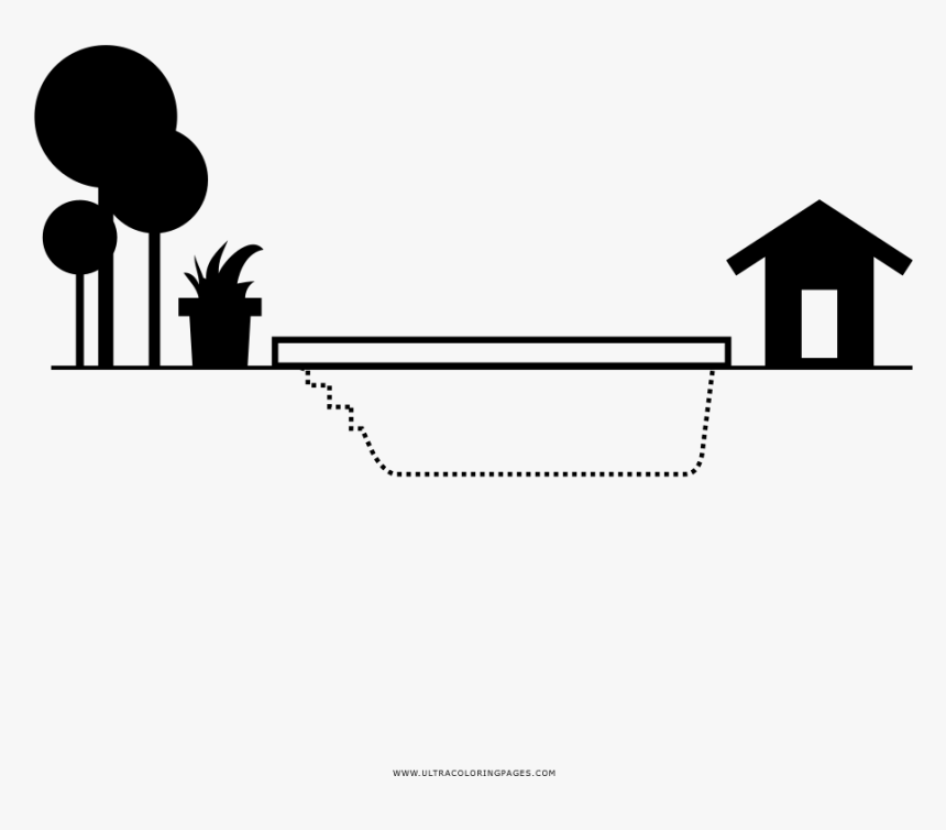 Swimming Pool Coloring Page, HD Png Download