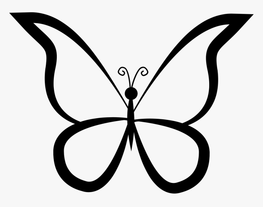 Butterfly Outline Design From Top View, HD Png Download