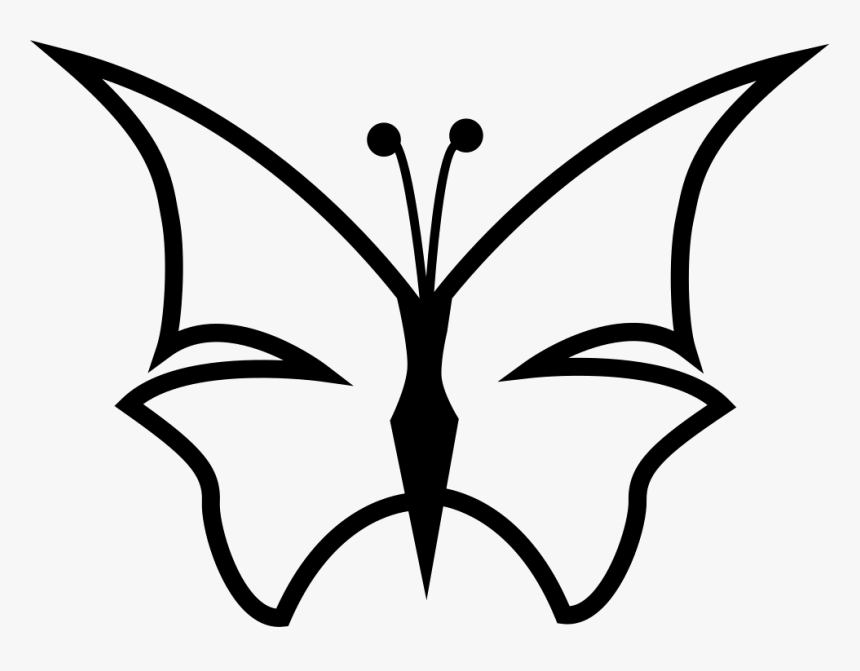 Sharpen Butterfly Outline Shape, HD Png Download