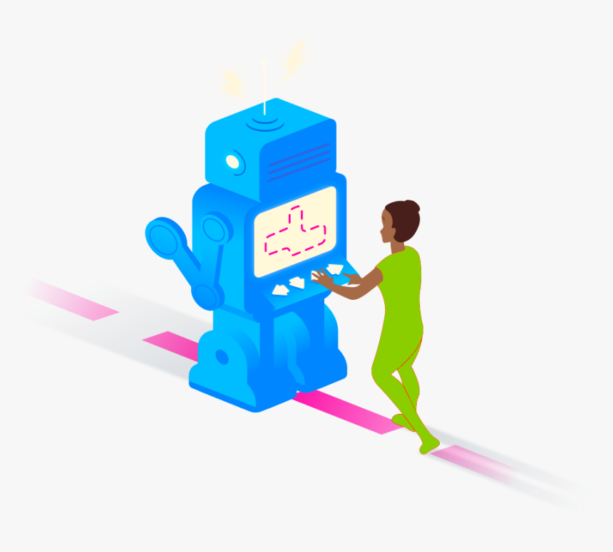 Girl And Her Robot 2 Green, HD Png Download