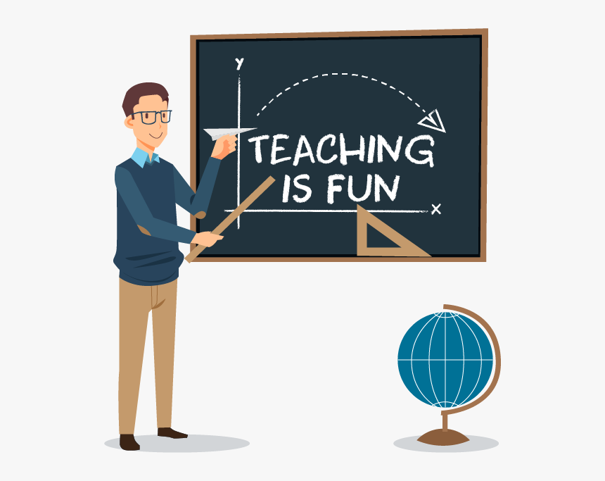 Teacher Pointing To Chalkboard, HD Png Download