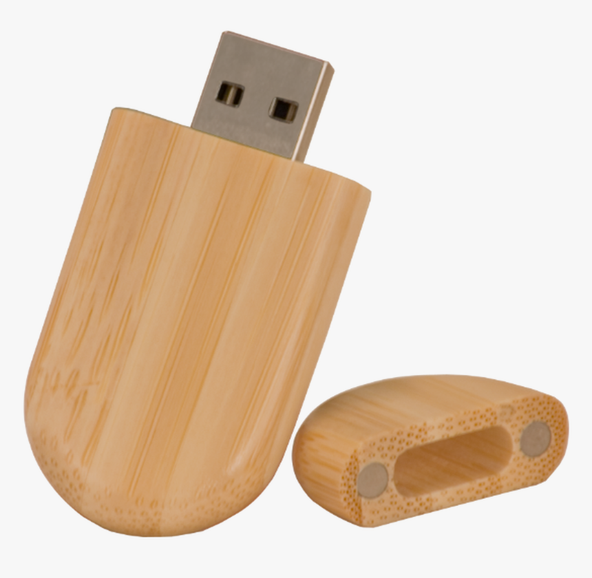 Gb Genuine Bamboo Rounded Usb Flash Drive, HD Png Download
