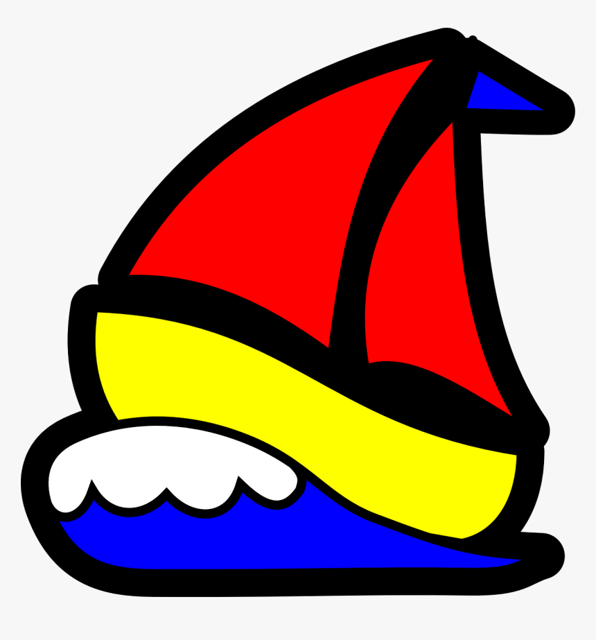 Clipart Waves Sailboat, HD Png Download
