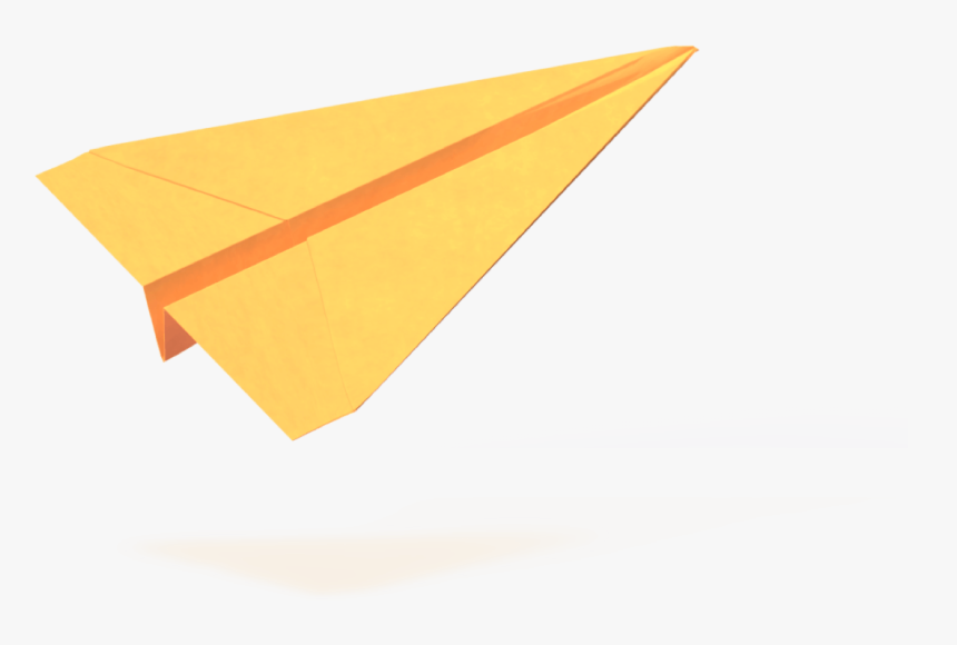 Yellow Origami Paper Plane, HD Png Download