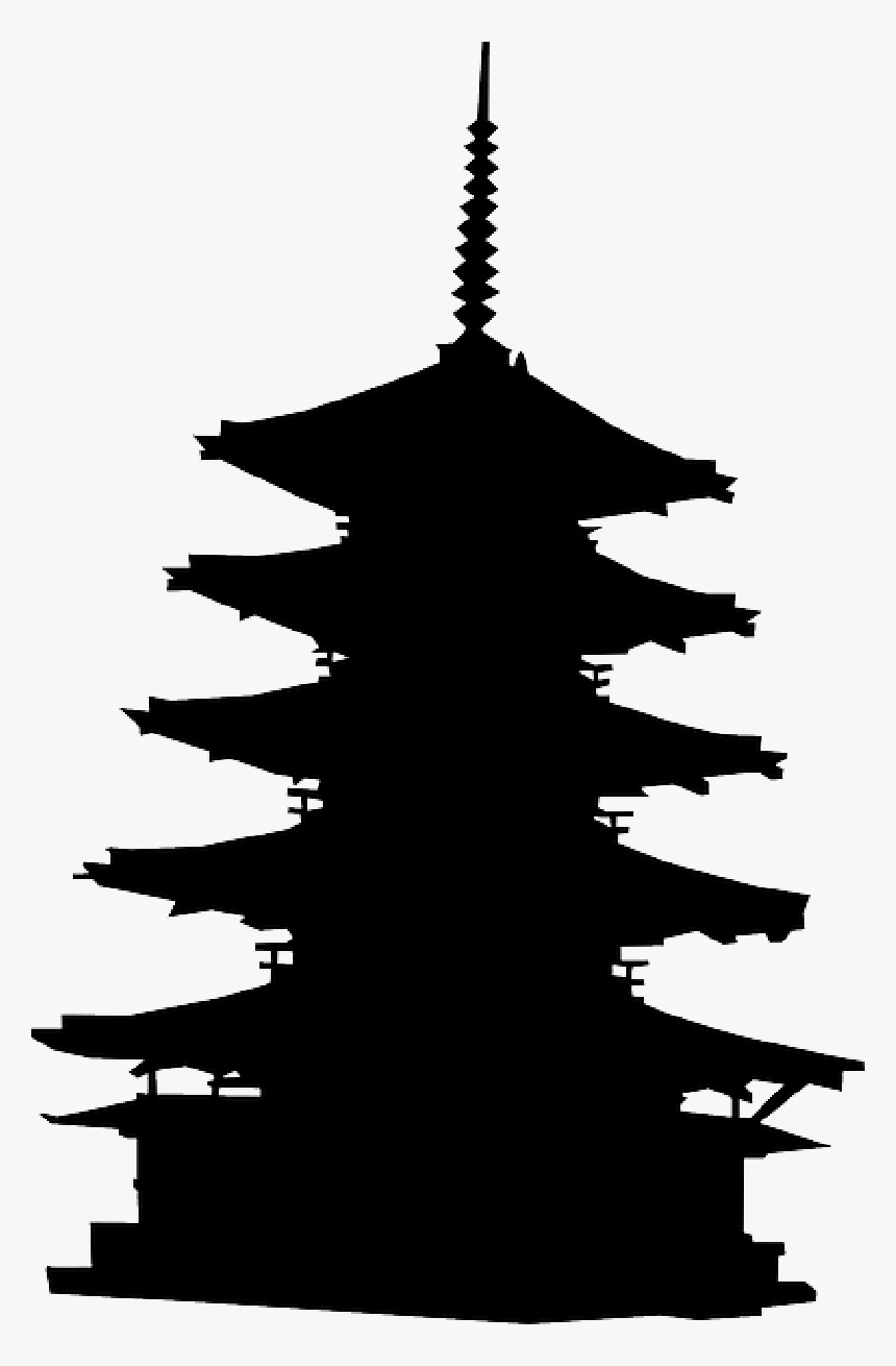Pagoda, Building, Japan, Oriental, Religion, Silhouette, HD Png Download