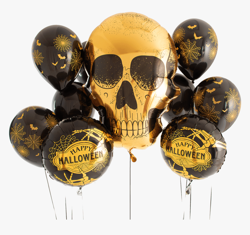 Golden Skull Foil Balloon Bouquet, HD Png Download